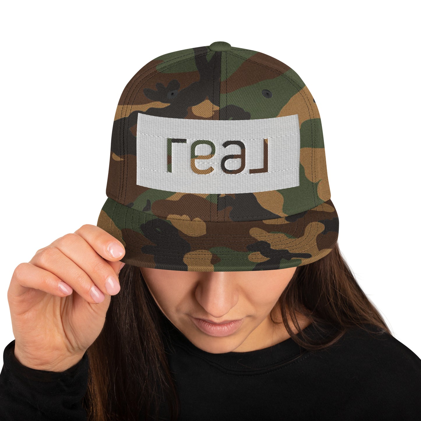 Snapback Hat - Embroidered "Real" logo