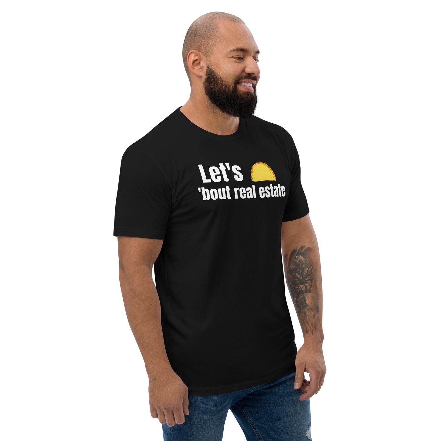 Short Sleeve T-shirt "Let's Taco 'bout real estate"