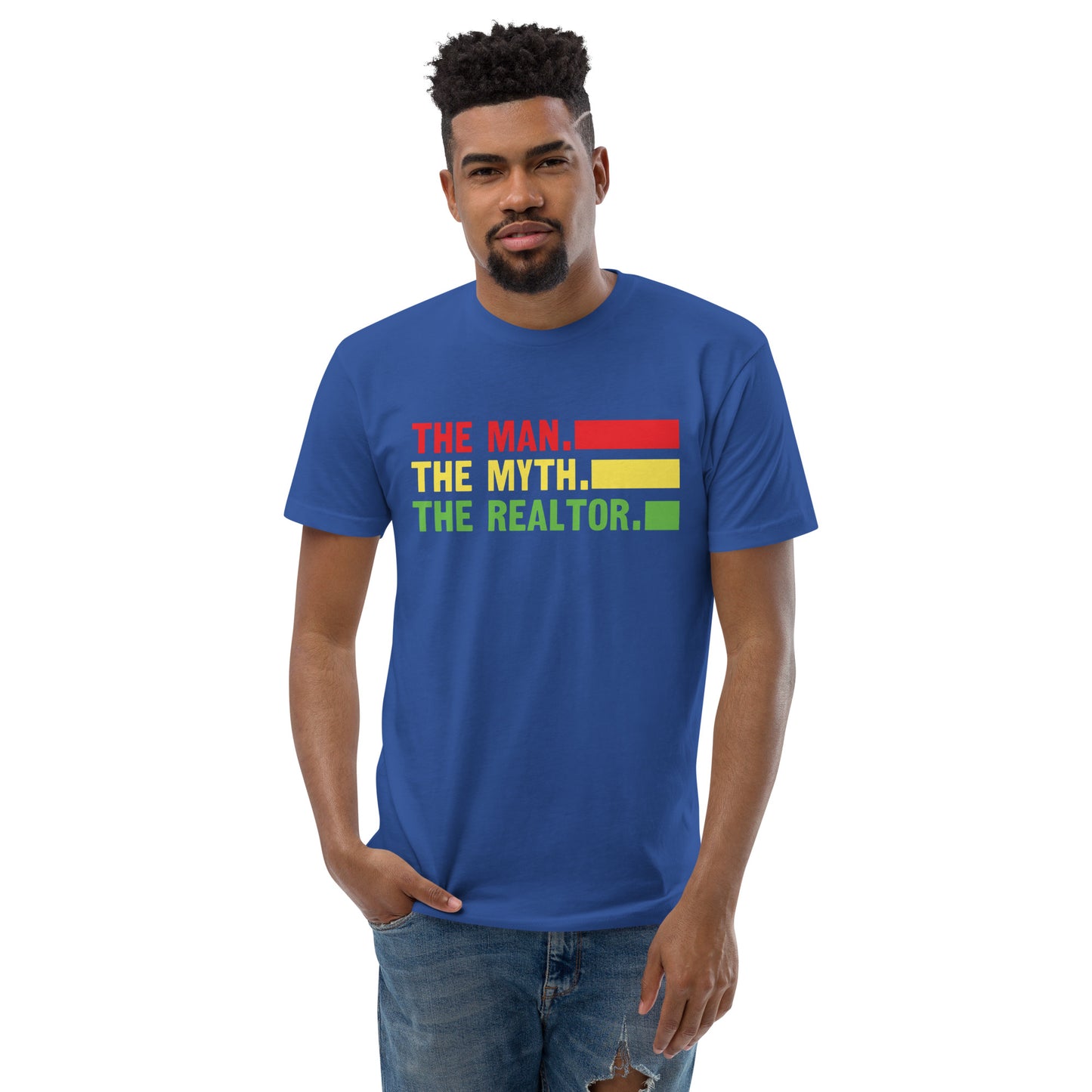 Men's Short Sleeve Fitted T-shirt "The Man. The Myth. The Realtor."