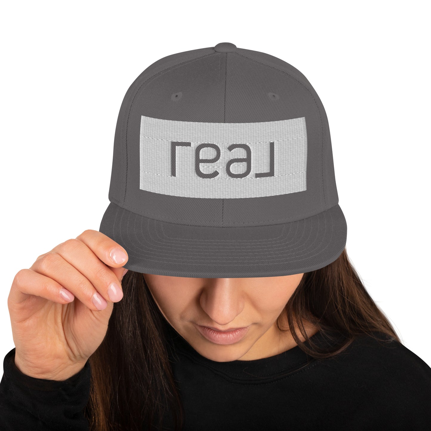 Snapback Hat - Embroidered "Real" logo