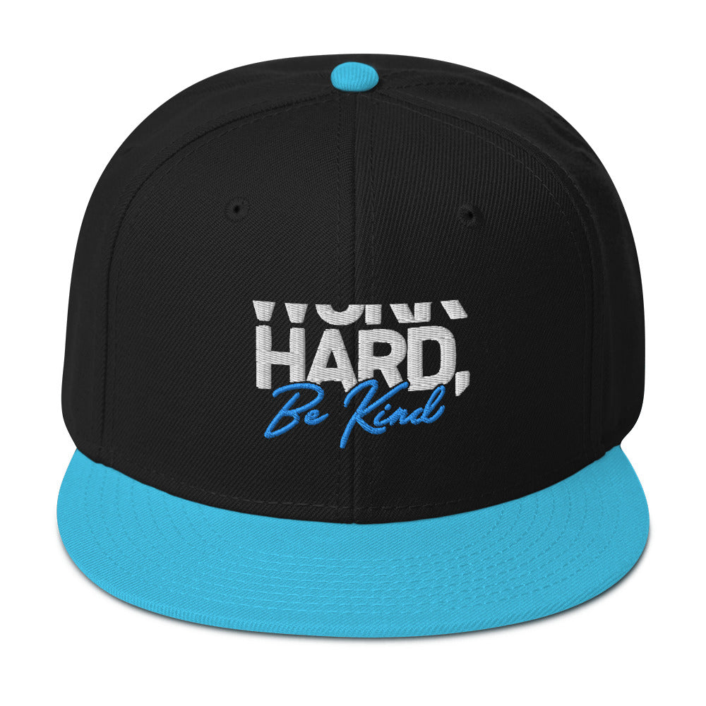 Snapback Hat - "Work Hard, Be Kind"