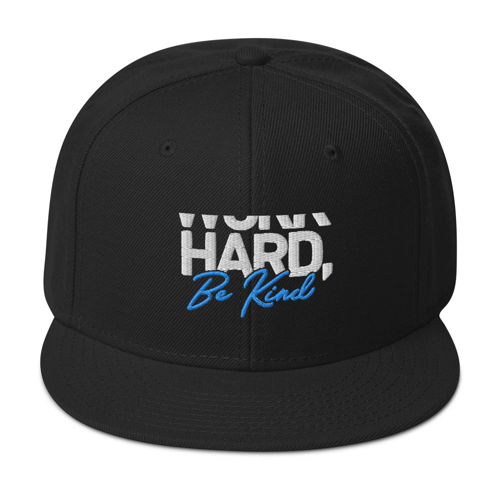 Snapback Hat - "Work Hard, Be Kind"