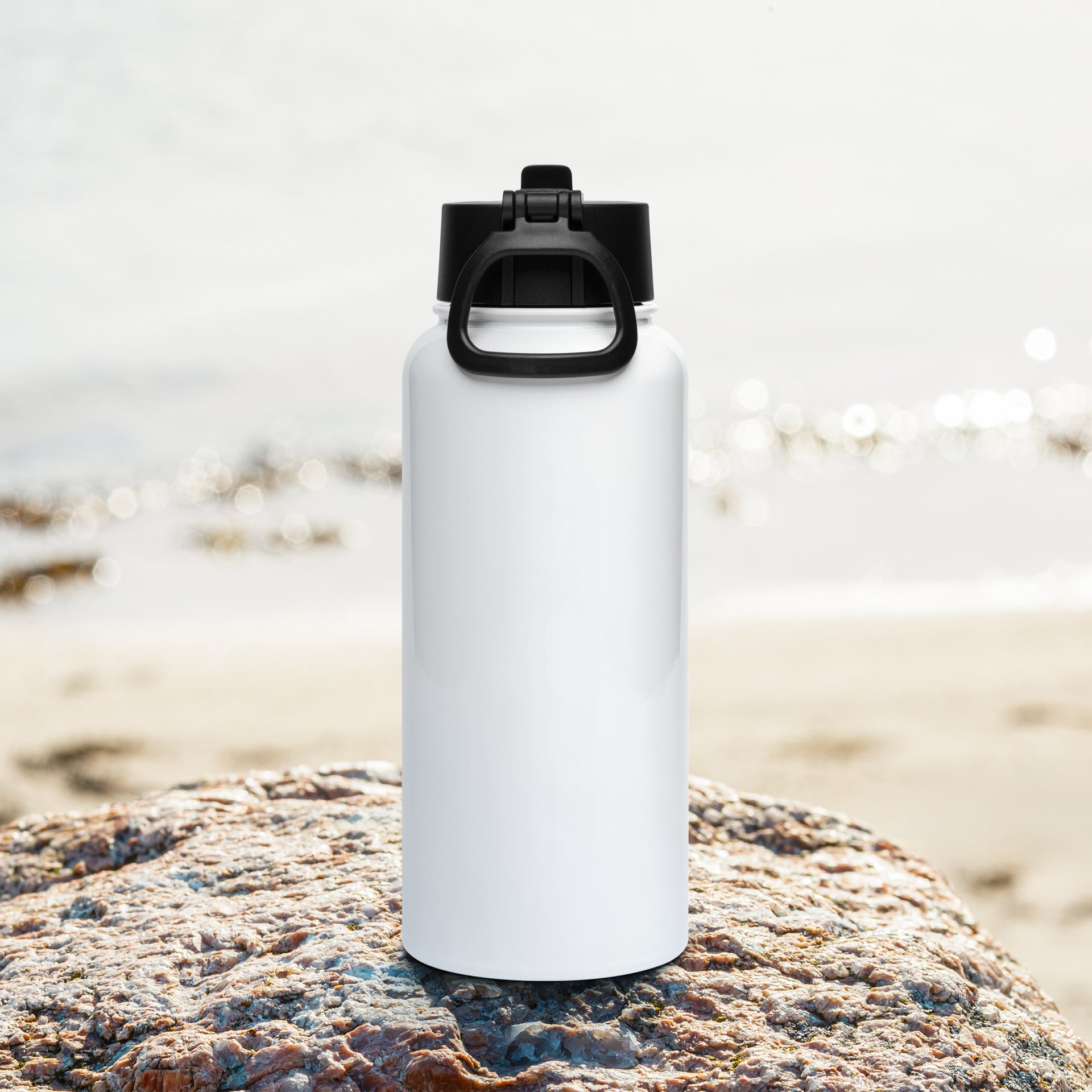 Stainless steel water bottle (32 oz) with a straw lid – Real Estate Swag