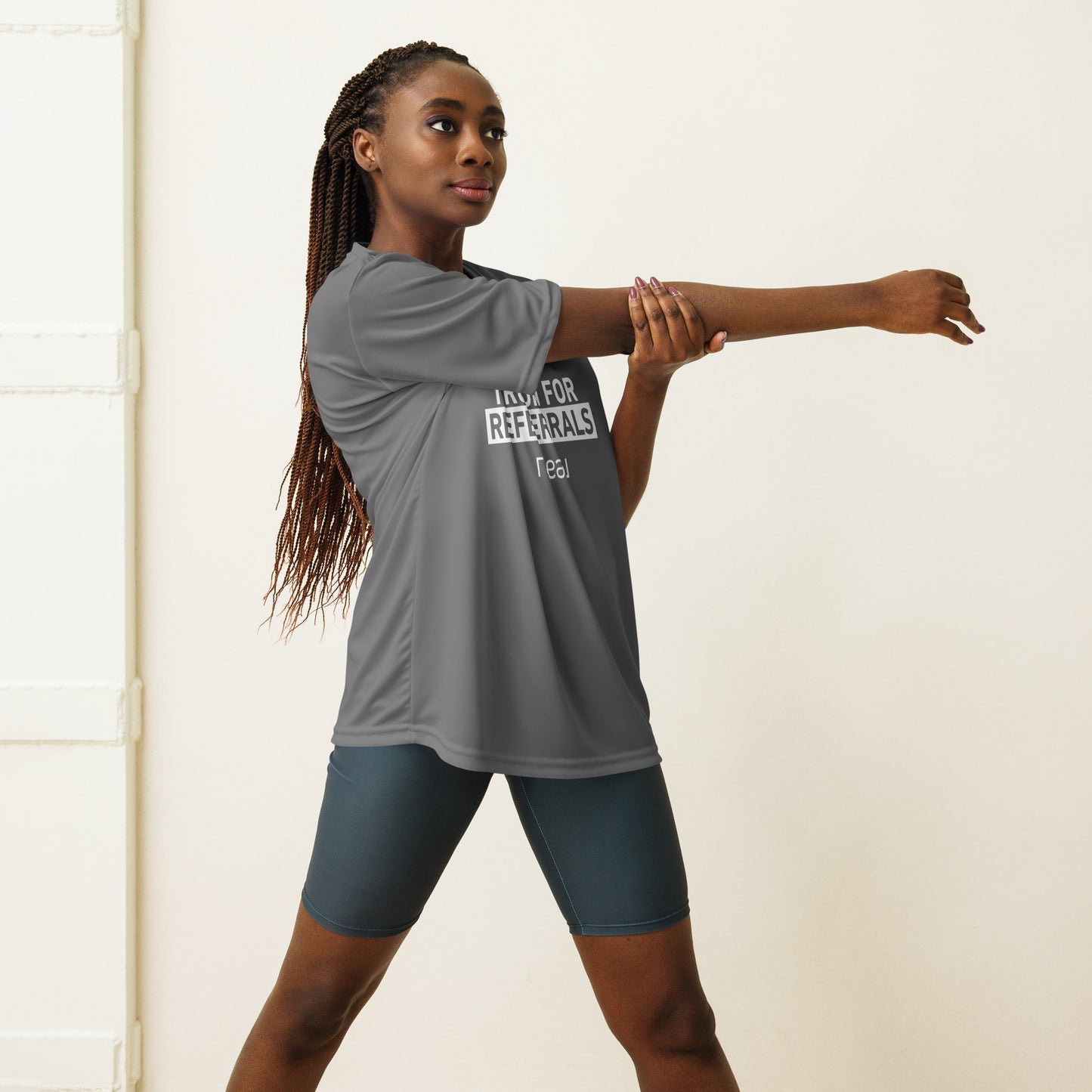 Unisex performance crew neck t-shirt - Run for Referrals