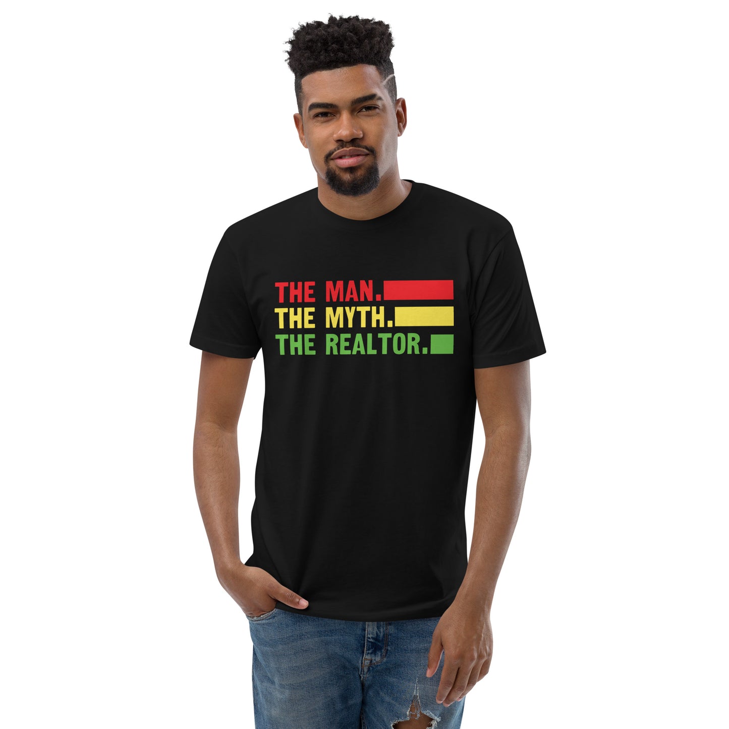 Men's Short Sleeve Fitted T-shirt "The Man. The Myth. The Realtor."