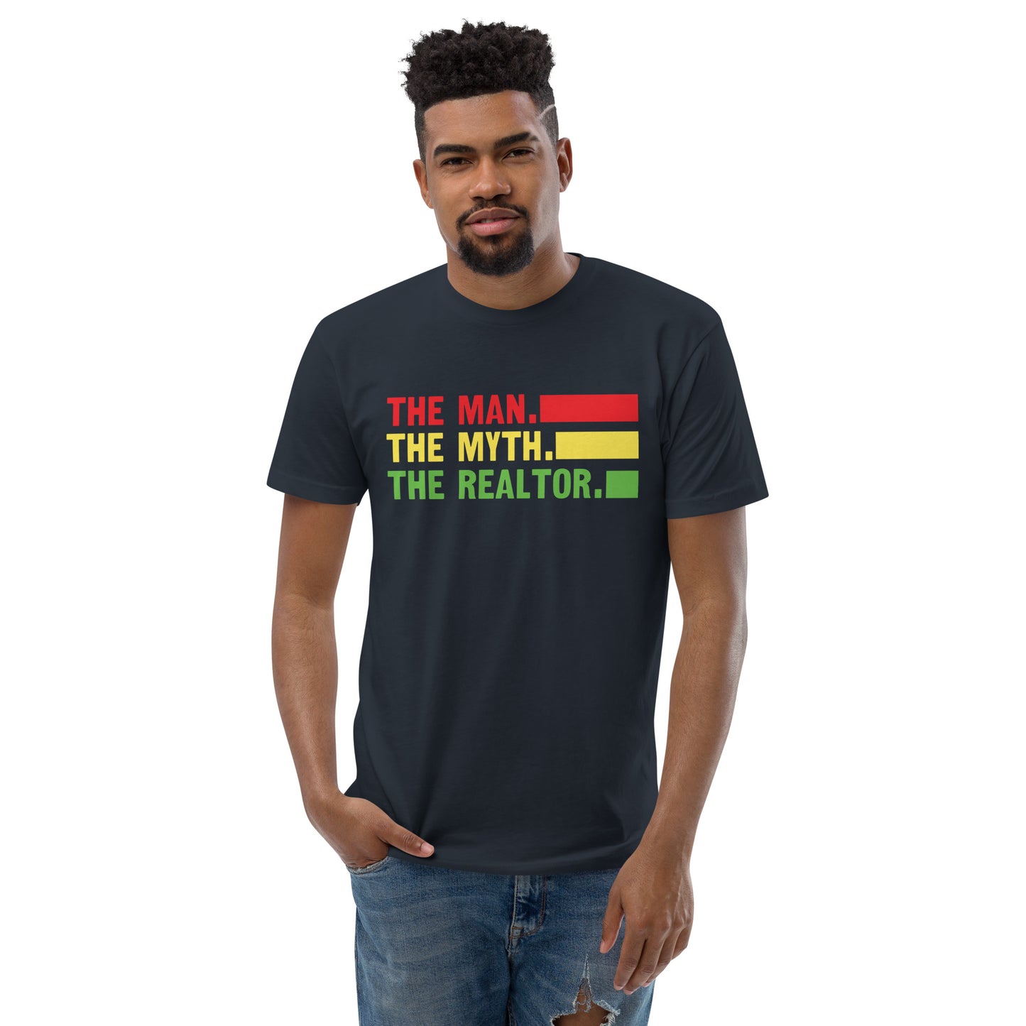 Men's Short Sleeve Fitted T-shirt "The Man. The Myth. The Realtor."