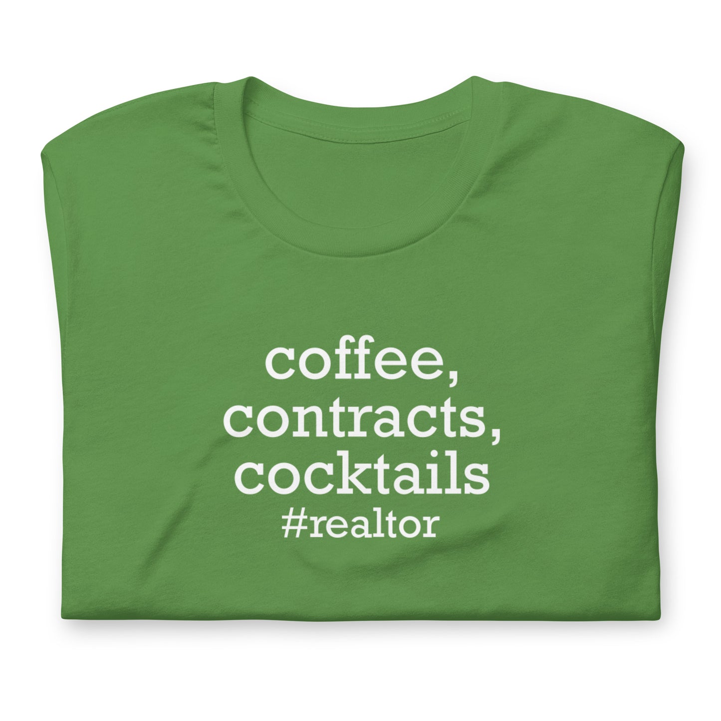 Unisex t-shirt "coffee, contracts, cocktails"