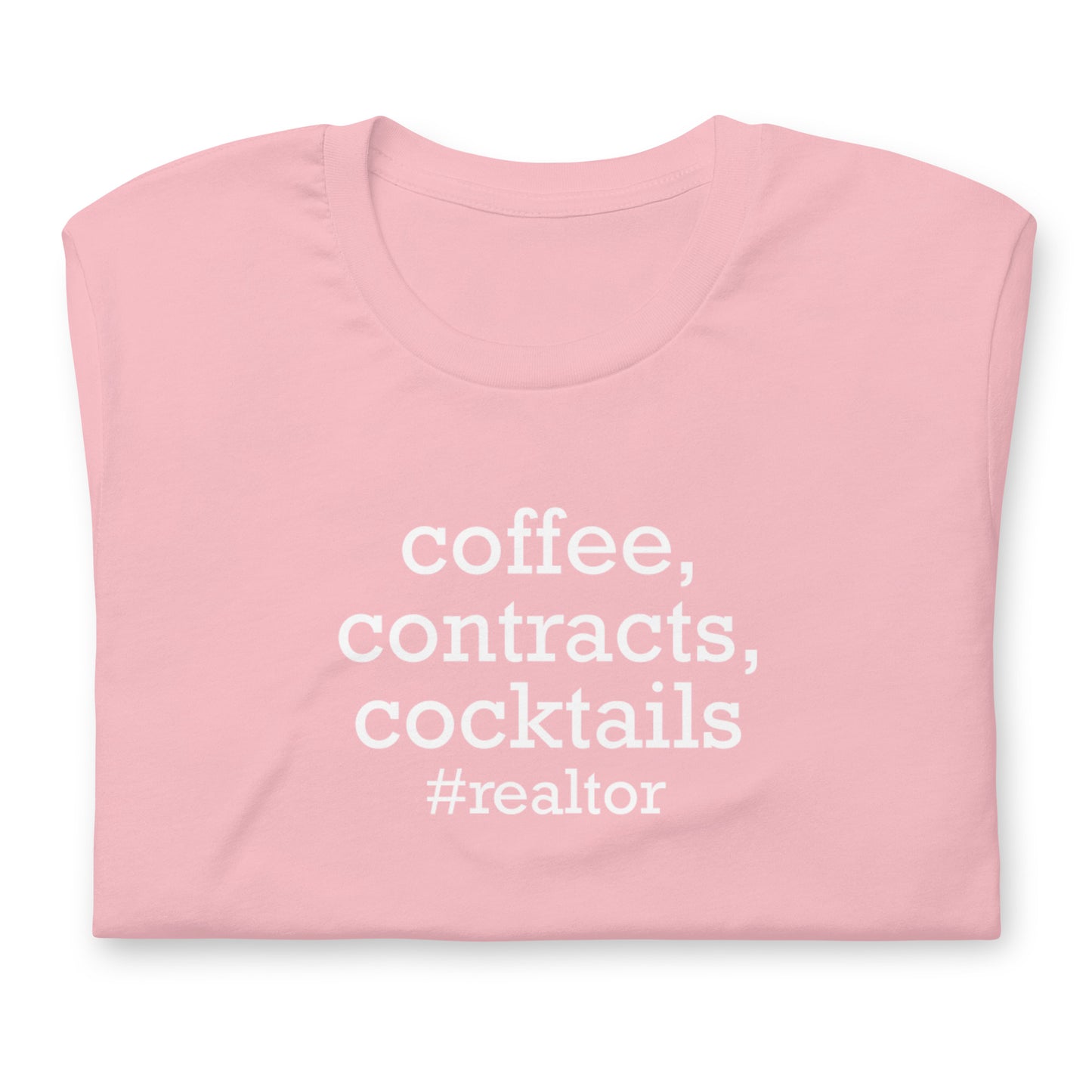 Unisex t-shirt "coffee, contracts, cocktails"